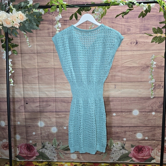 Women's Turquoise Swim Cover-Up Dress (T17) - Picture 5 of 6